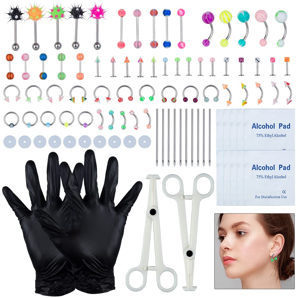Buy SKYXIU 94pcs Piercing Kit,Belly Button Piercing Kit,Septum Piercing