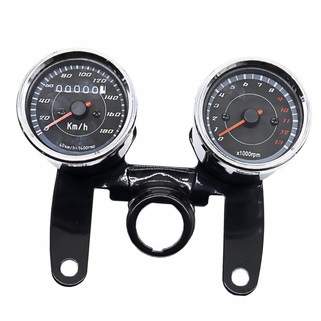 Zerodeko 12v One Motorcycle Gauge Tachometer Speedometer Odometer Led Bracket for Bikes
