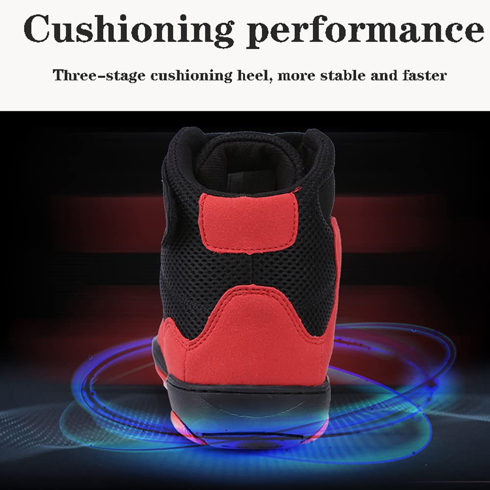 Scarpe da Boxe Pugilato Wrestling Calzature da Allenamento,Scarpe da Boxe,Scarpe da Kickboxing Traspirante,per Uomo Donna,per Sollevamento Pesi,Palestra,Squat Stacco Scarpe,Anti Scivolo