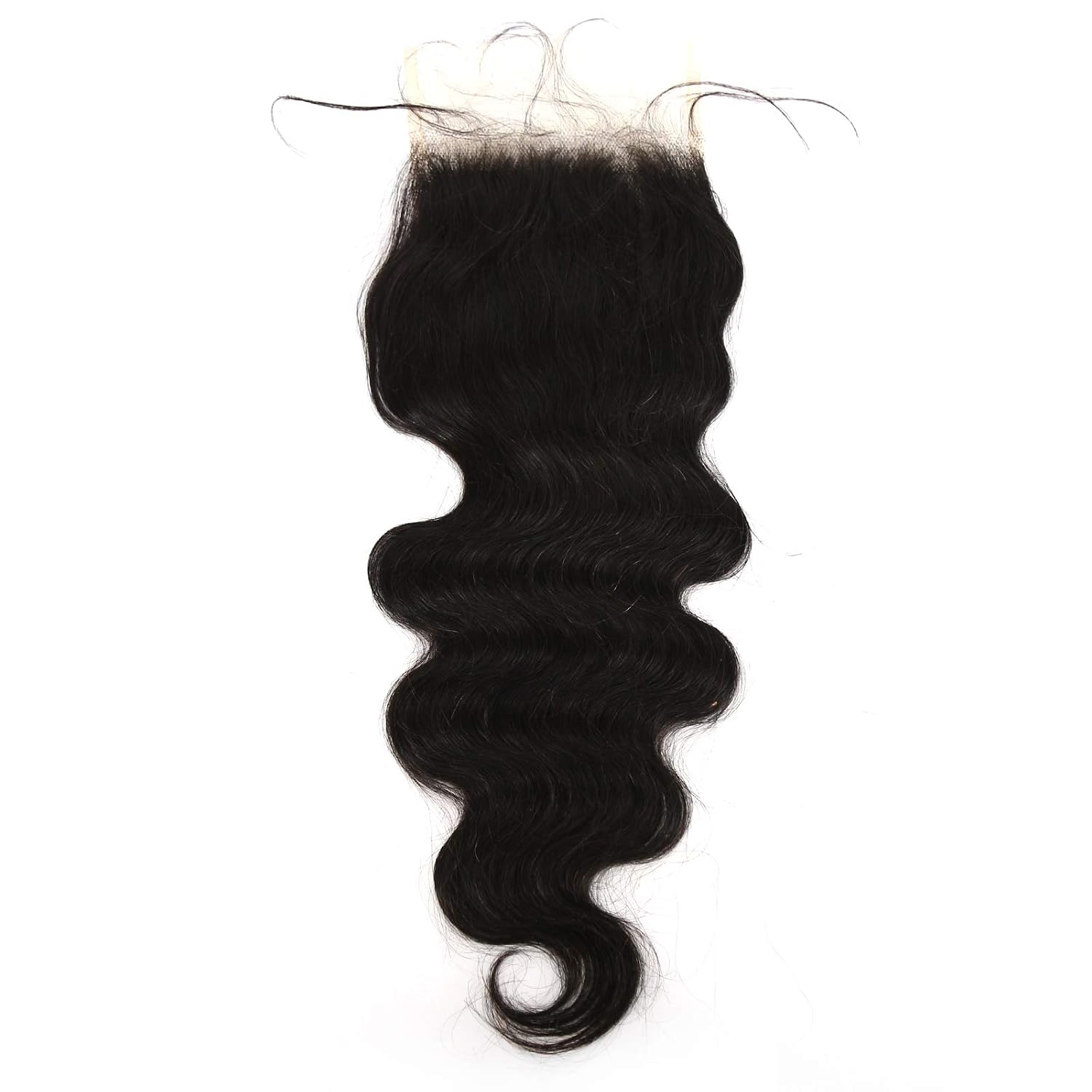 BTWTRY Transparent 5x5 Lace Closure Body Wave with Baby Hair Brazilian Virgin Human Hair Closure Natural Color (14inch, Body Wave)