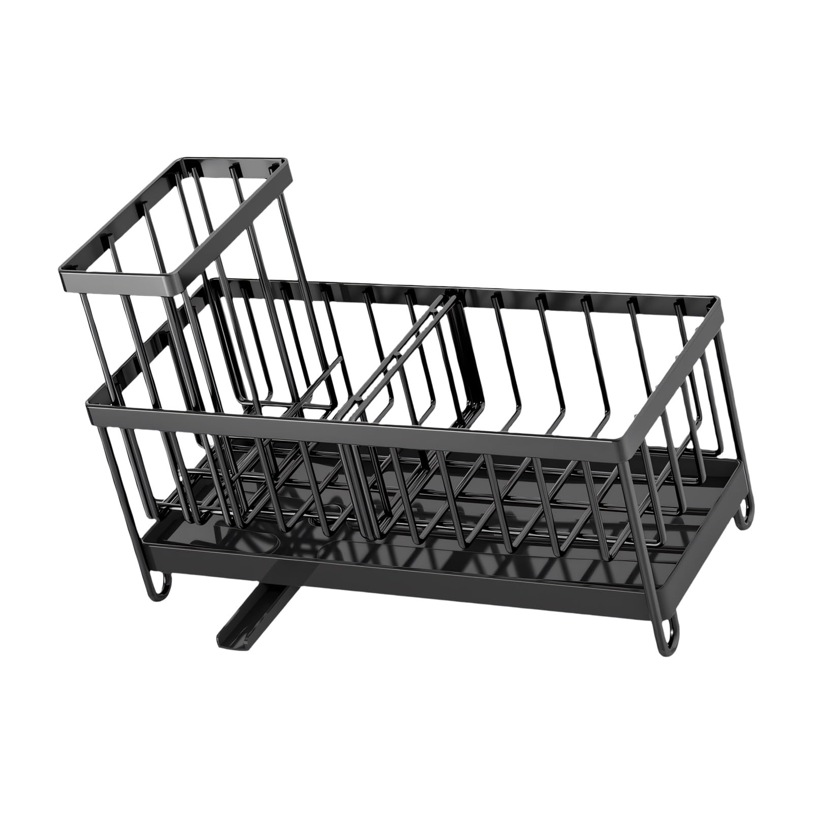 ZBIianxer Efficient Kitchen Sink Drainer Rack with Separate Sections for Sponges Brushes Detergents Rustproof Drying Rack