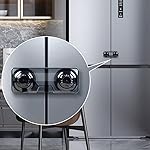 EUDEMON 2 Pack Childproof Refrigerator Lock, Baby Safety French Fridge Door Lock, Freezer Lock, Invisible Cabinet Cupboard Lock for Toddlers, Easy to Install, no Tools Need or Drill (Clear-Black)