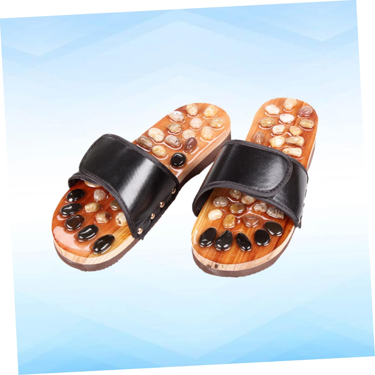 Rutschfeste Akupressur Fußmassage Slipper Schuhe Schwarz 41