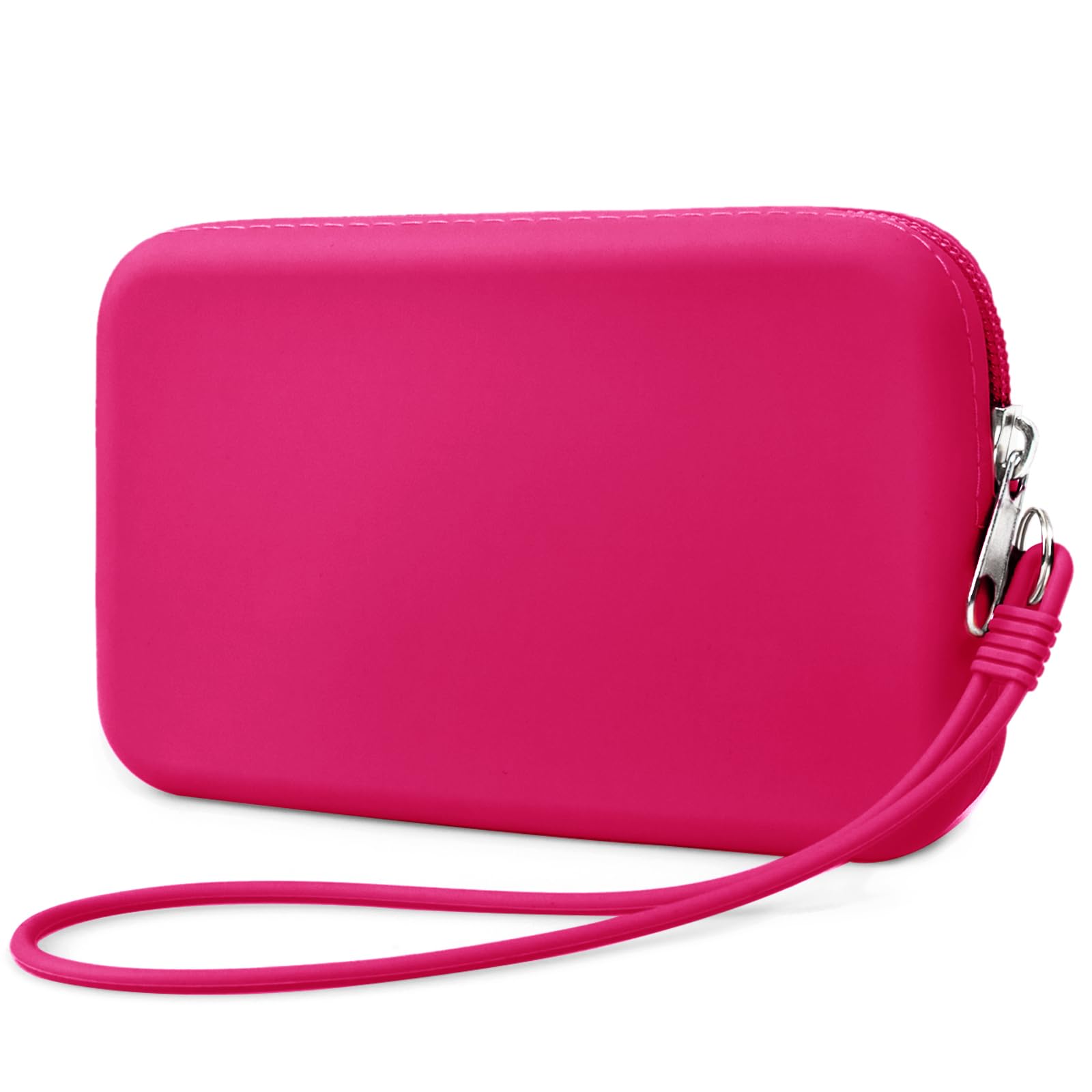 FFpaw Silicone Small Makeup Bag Pouch for Purse, Travel Toiletry Bag Cute Portable Cosmetic Bag Waterproof Makeup Storage Bag Mini Zipper Makeup