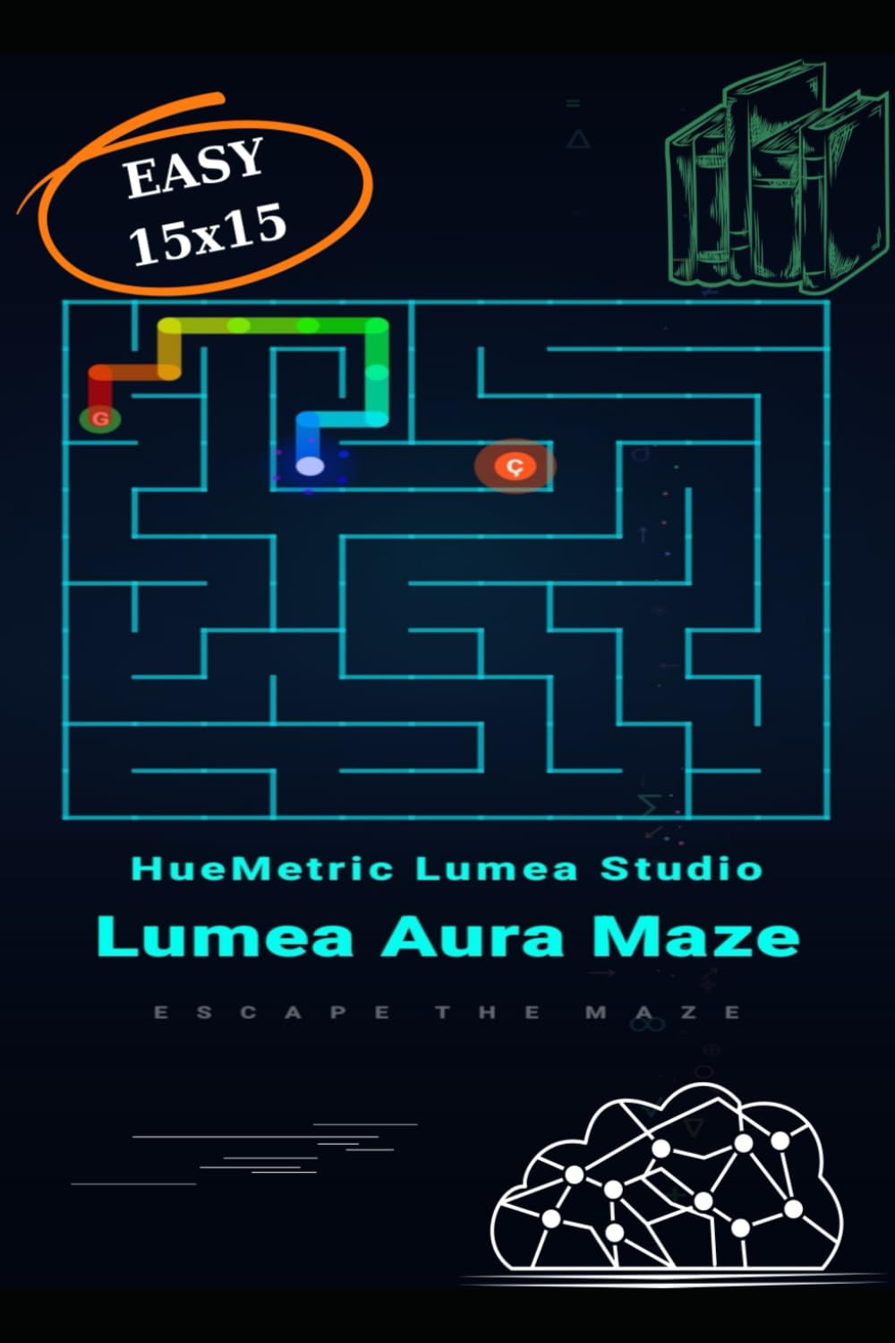 Lumea Aura Maze: 100 Easy & Relaxing 15x15 Mazes: Beginner Challenge Series: Fun Logic Puzzles for Kids, Seniors and Adults, Stress Relief Brain ... Aura Maze: The Ultimate IQ Challenge Series)