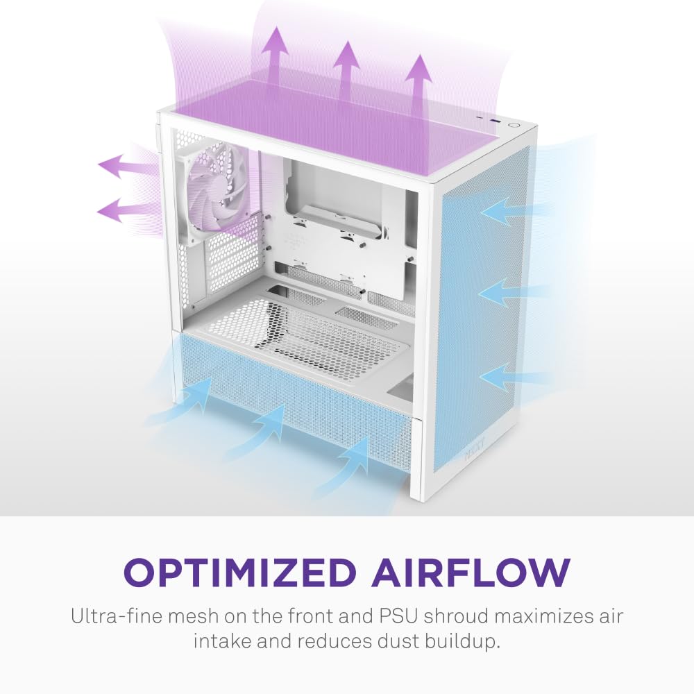 Amazon | NZXT H3 Flow Micro-ATX ミドルタワー型PCケース ホワイト CC