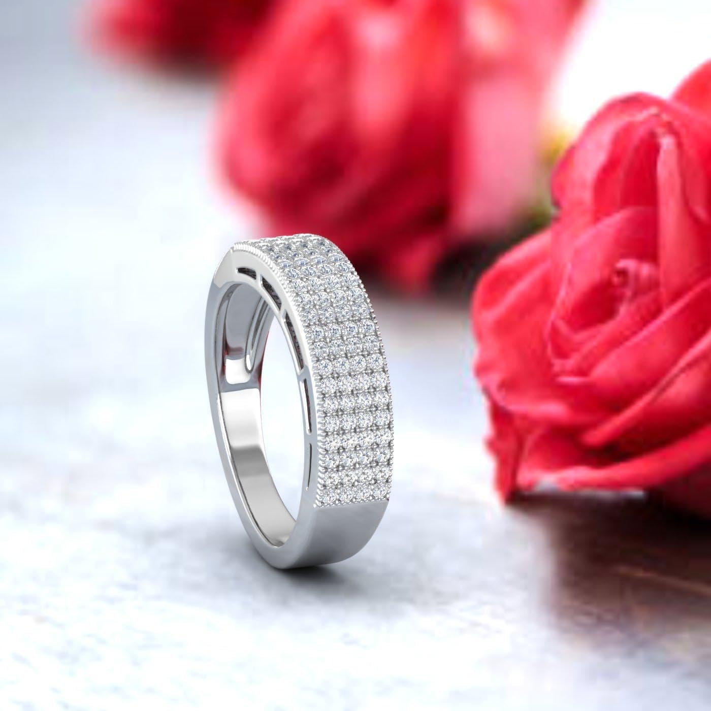 1/2 Carat Diamond Wedding Band Ring in 10K Gold