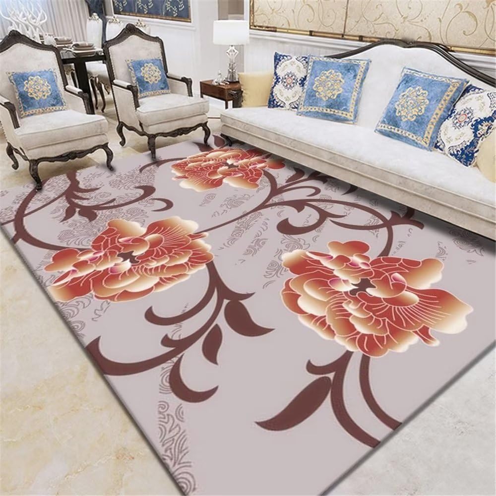 Tapis de chambre marron 120x180cm durable pour protéger les sols du salon