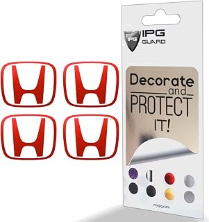 IPG Decal Made for Accord Civic Element CRV CRZ JDM Center Cap Overlay Wheel Tire Decals Stickers (Logo: 2" / Center Cap:2.25") (4 Units) Personalize Your Vehicle (Pearl Red)