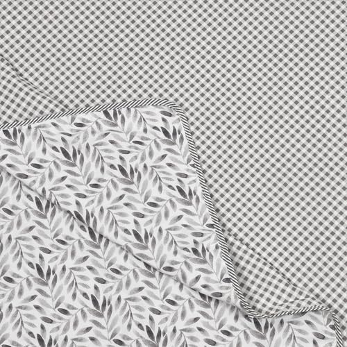 Image of Dohar Double Bed, AC Blanket Double Bed for Summer, Comforter, Cotton Duvet King Size, Jaipuri Printed Reversible All Season | Quilt 84 inchx96 inch - Grey