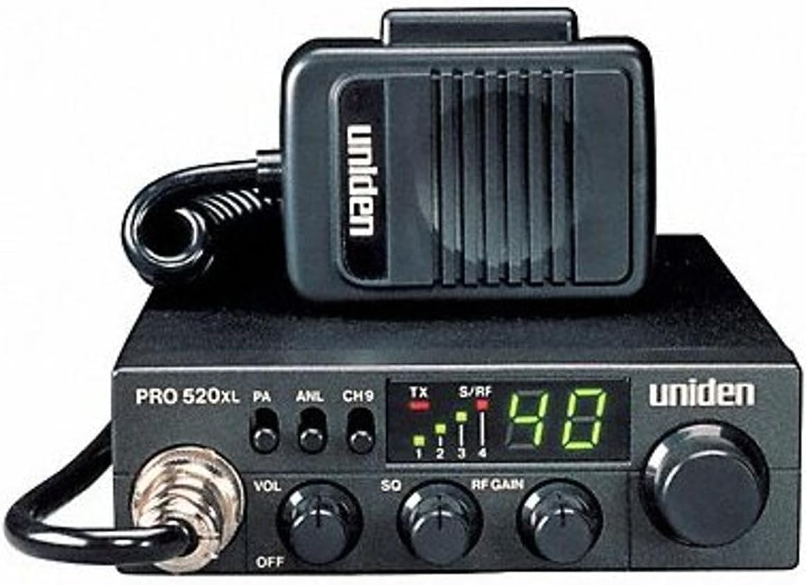 PRO520XL Pro Series 40-Channel CB Radio. Compact Design. ANL Switch and PA/CB Switch. 7 Watts of Audio Output and Instant Emergency Channel 9. - Black