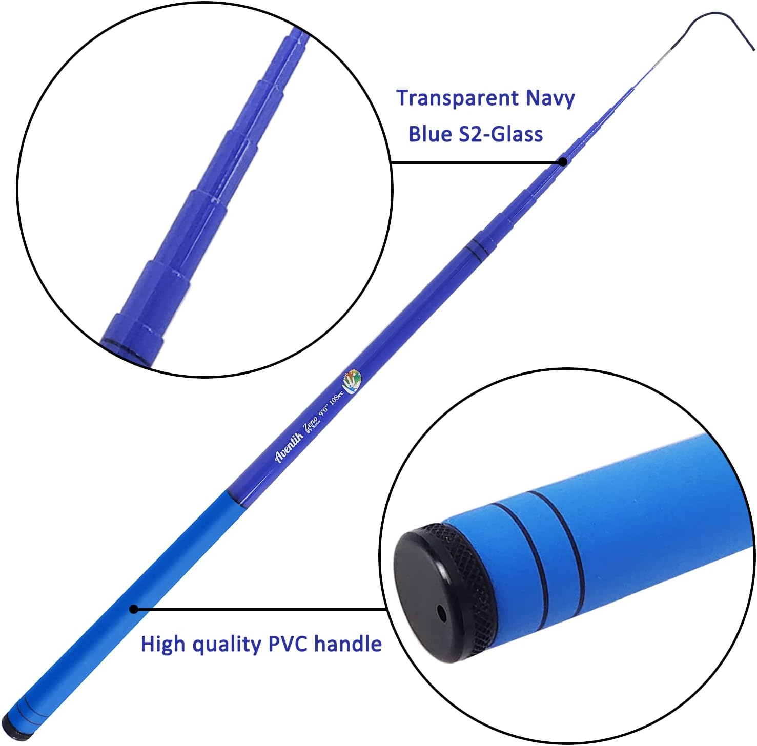 Aventik Zeno Tenkara Rod in 9ft/10ft, Complete Beginner Tenkara Rod Kit, S2 Fiberglass 6:4 Soft M-Action Super Lightweight and Compact Tenkara Fly Fishing Rod