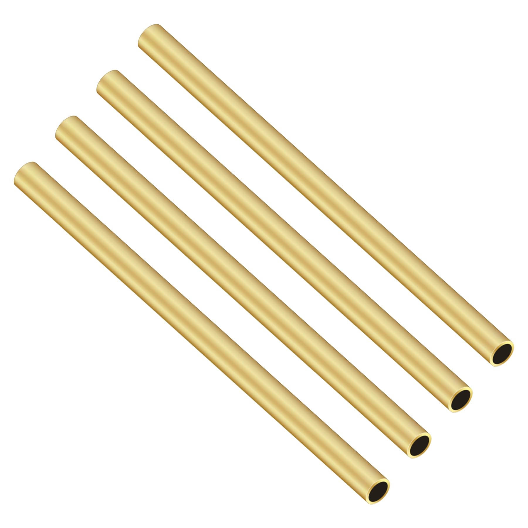 iMeistek Brass Tube, 5mm OD x 0.5mm Wall Thickness 200mm Length Seamless Straight Metal Tubes for DIY Crafts (4PCS)