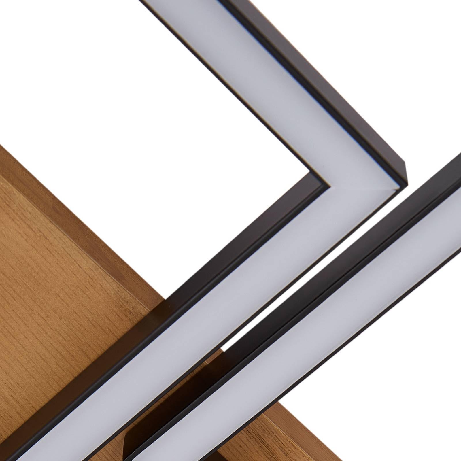 Lindby Plafoniera LED dimmerabile (Moderno) colore Ocra, in Legno ad es. Soggiorno & Sala da pranzo lampadina inclusa lampada plafoniera