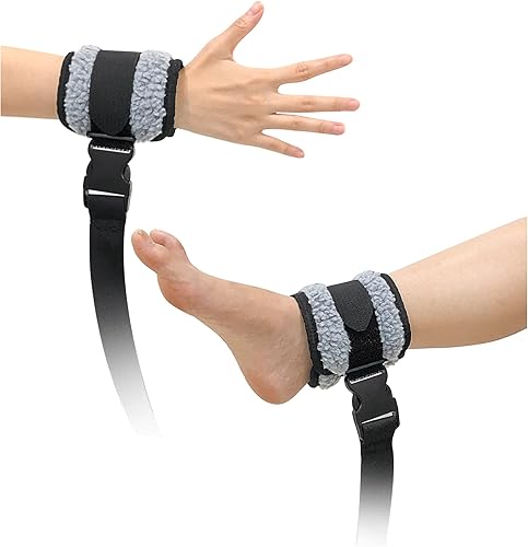 Zelen Soportes para extremidades de cama médica, sujeción médica para pacientes, muñeca y tobillo, correas de muñeca para pies de hospital (2 piezas)
