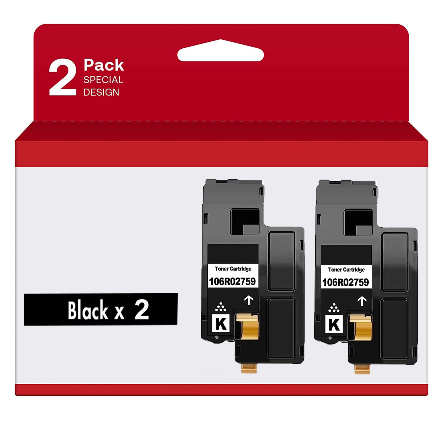 Aoou Compatible Toner Cartridge Replacement for Xerox Phaser 6022 6020 WorkCentre 6027 6025 Printer (2 Black 106R02759 )