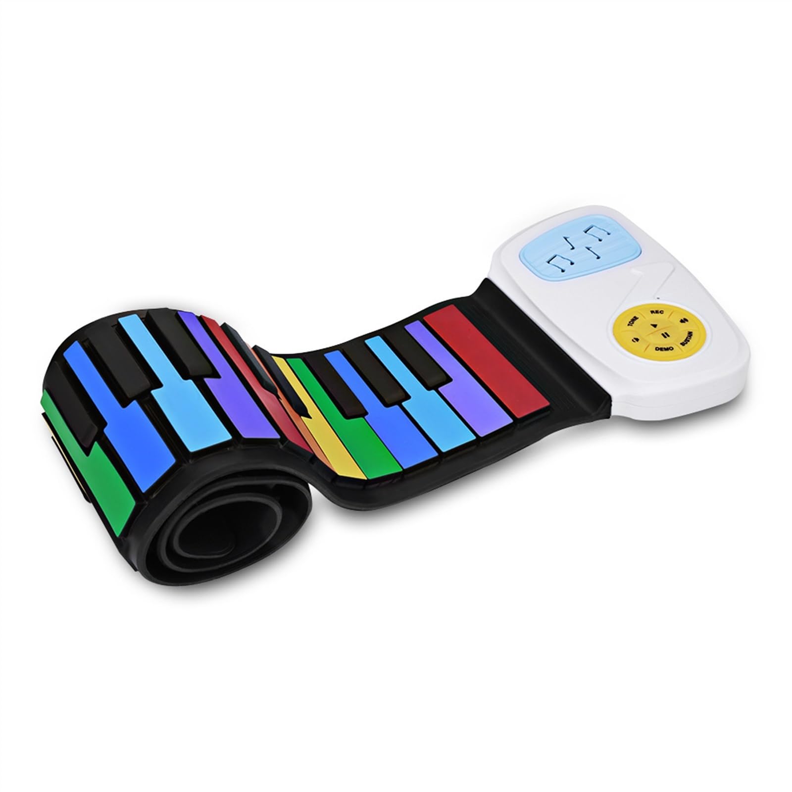 Anfänger Elektronisches Klavier Tragbares Elektronisches Keyboard Mit 49 Tasten Und Regenbogen-Handrollklavier Aus Silikonkautschuk Für Einfaches Tragen