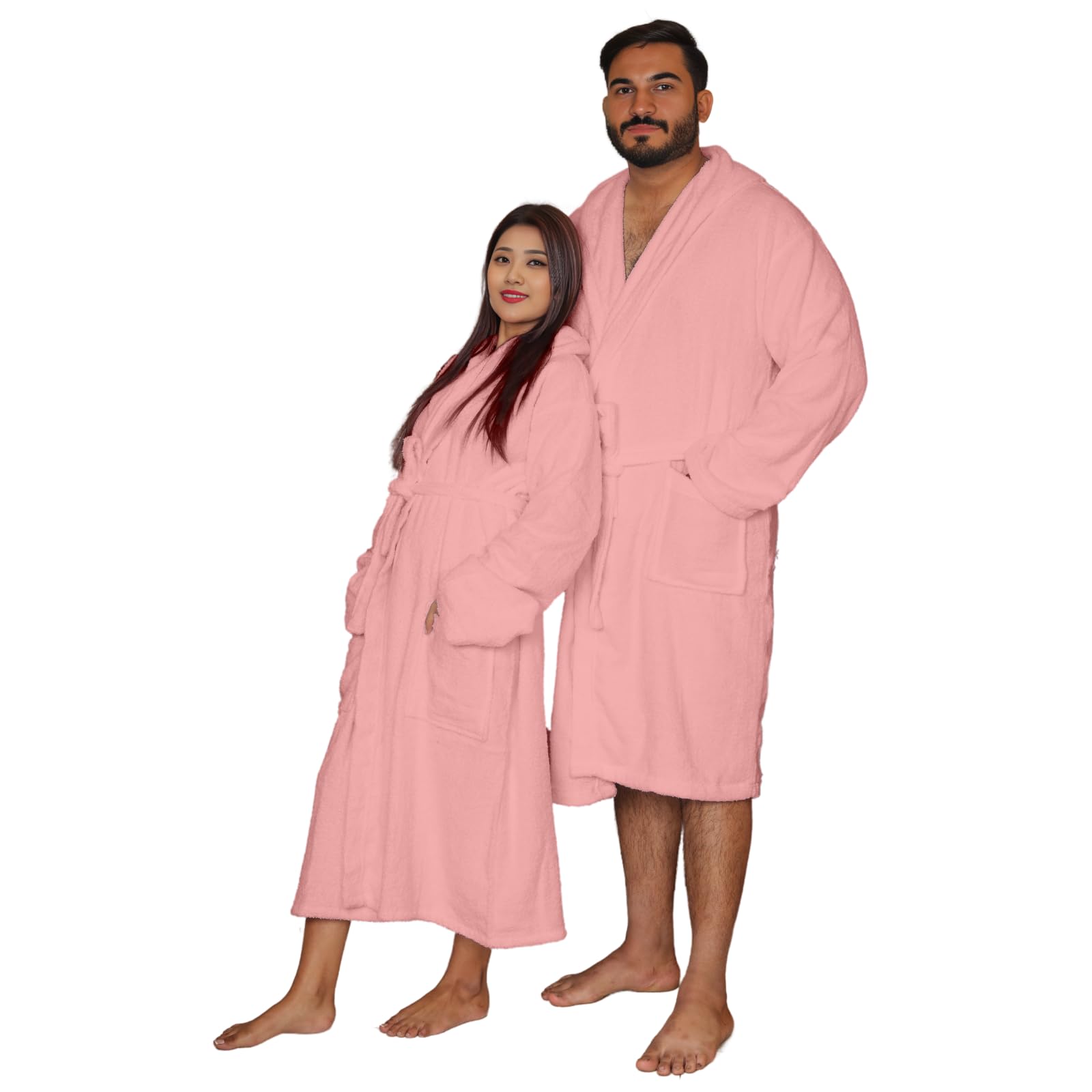 NFK TEXTILEBathrobes 100% Egyptian Cotton soft Terry Toweling Luxury  Dressing Gown Unisex Hooded Bathrobes Extra Absorbent Hotel Quality 650 GSM  Cosy
