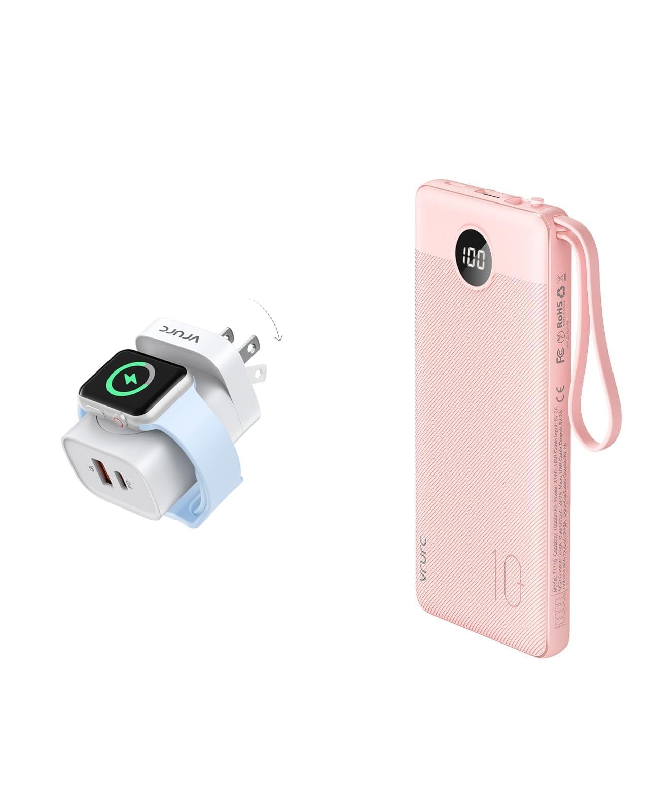 VRURC Portable Phone Charger, 20W PD Fast Charging Portable Charger...