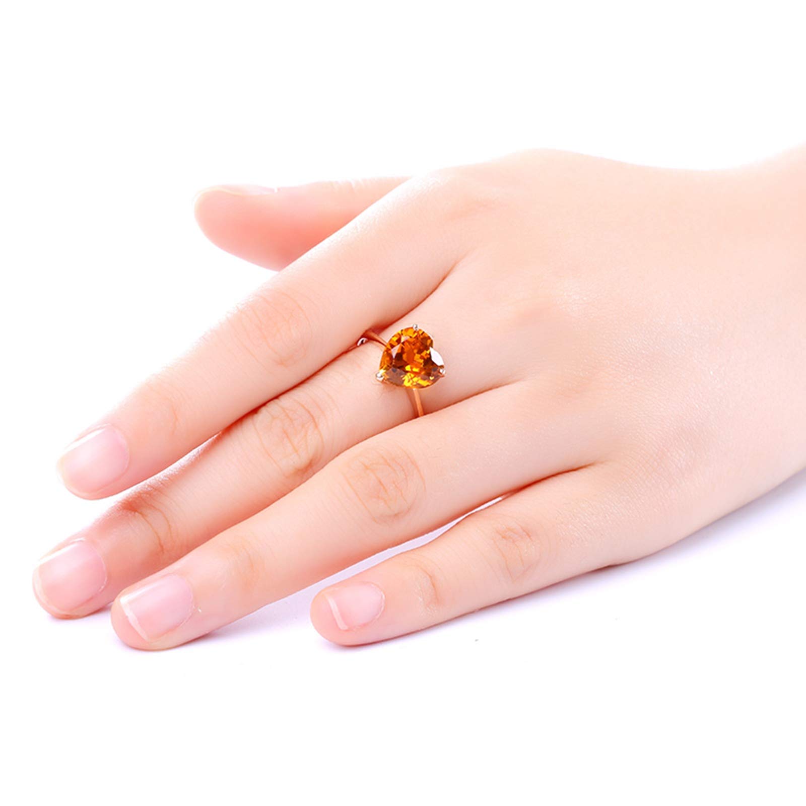 Beydodo Pierścionek damski z różowego złota 750 serce cytryn 2,5 ct, pierścionek ślubny, zaręczynowy, różowe złoto e różowe złoto, 62 cm (19,7 cala), colore: różowy (Rosegold), cod. TLLWGZ5589