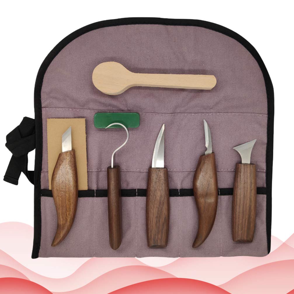 EXCEART Gancho 1 Juego 7 Piezas Kit De Herramientas De Grabado Herramientas De Grabado En Madera Herramientas De Artesanía De Madera Herramientas De Tallado Tallando Nuez Talla De Madera