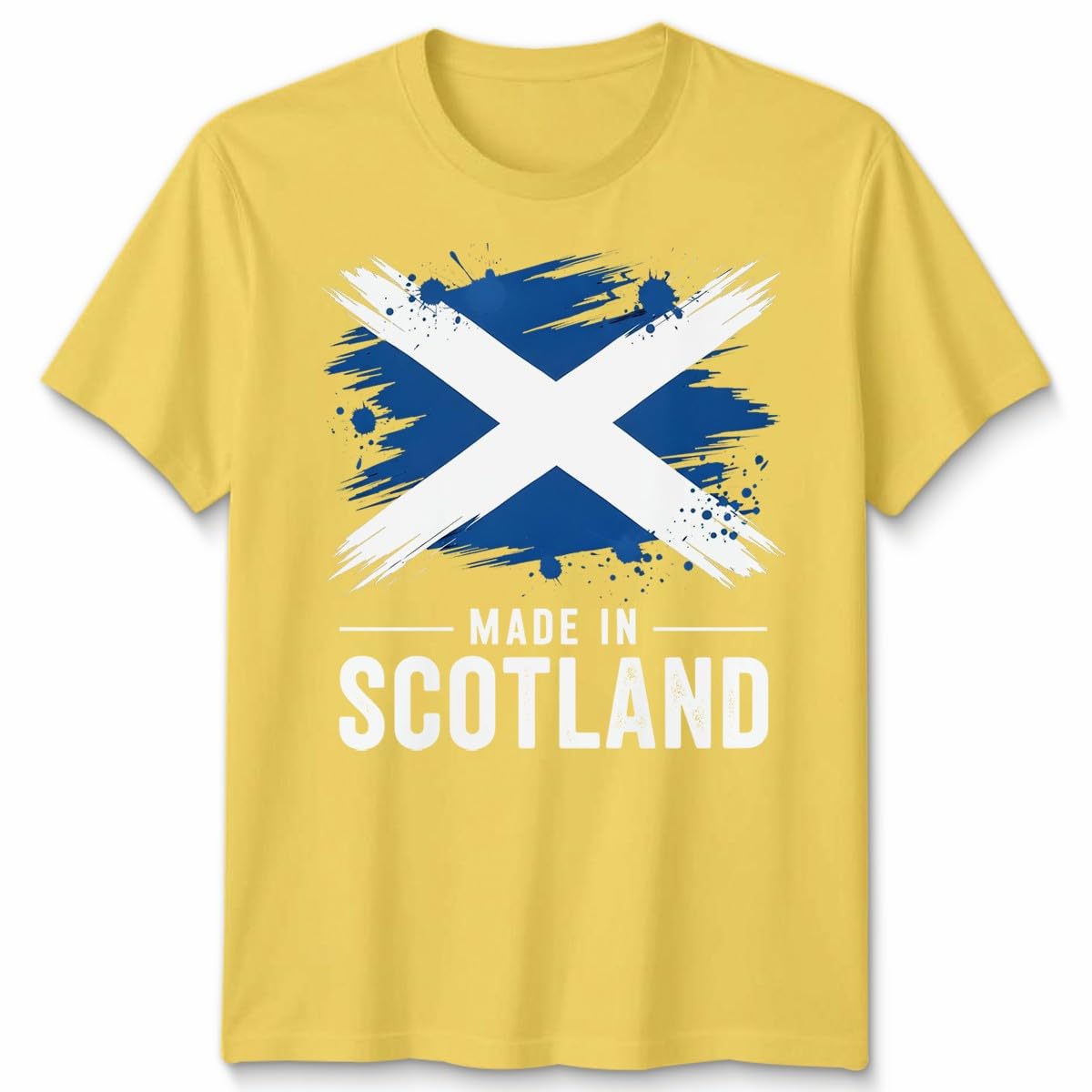 Made in Scotland Unisex T Shirt Scottish Flag Tee Football Rugby Fan Patriot Top Unisex 3XL Sunflower