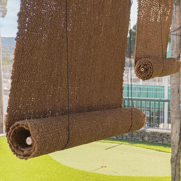 VDC Ciechi di cocco naturale, 100% occultamento, fibra intrecciata, 1,5 x 2,4 m per balconi e terrazze