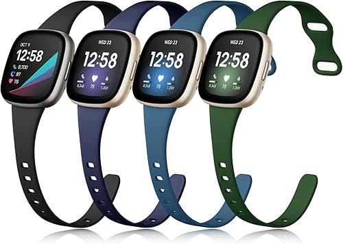 Getino Compatible con correas Fitbit SenseSense 2Versa 4Versa 3 para mujeres y hombres, accesorios deportivos delgados, correa para reloj Fitbit
