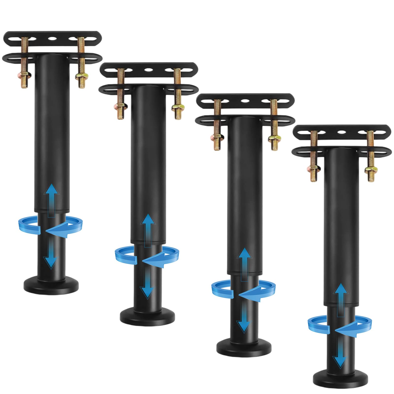 4PCS Adjustable Height Bed Support Legs, 25-42cm Bed Slats Support Legs