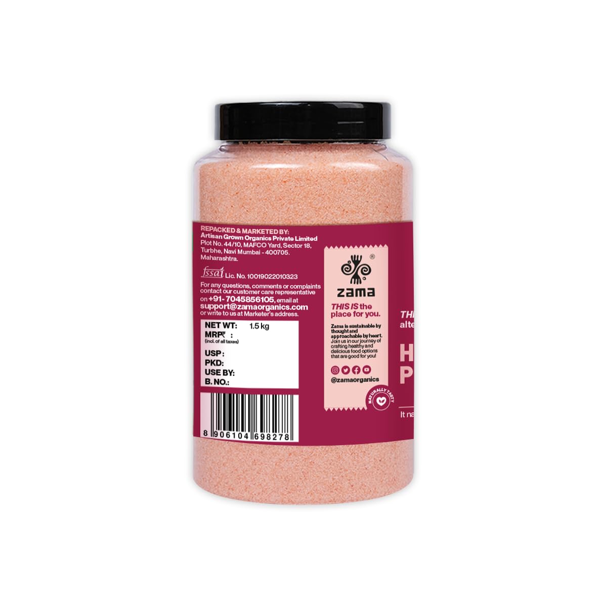 Zama Himalayan Pink Salt 1.5 Kg Pack of 2 | Dark Pink Salt | Sendha Namak | Nutrients and Minerals Rich | Chef Special Gourmet Grade from Himalayas | All Purpose Cooking | No Additives, Unrefined - Image 3 thumbnail