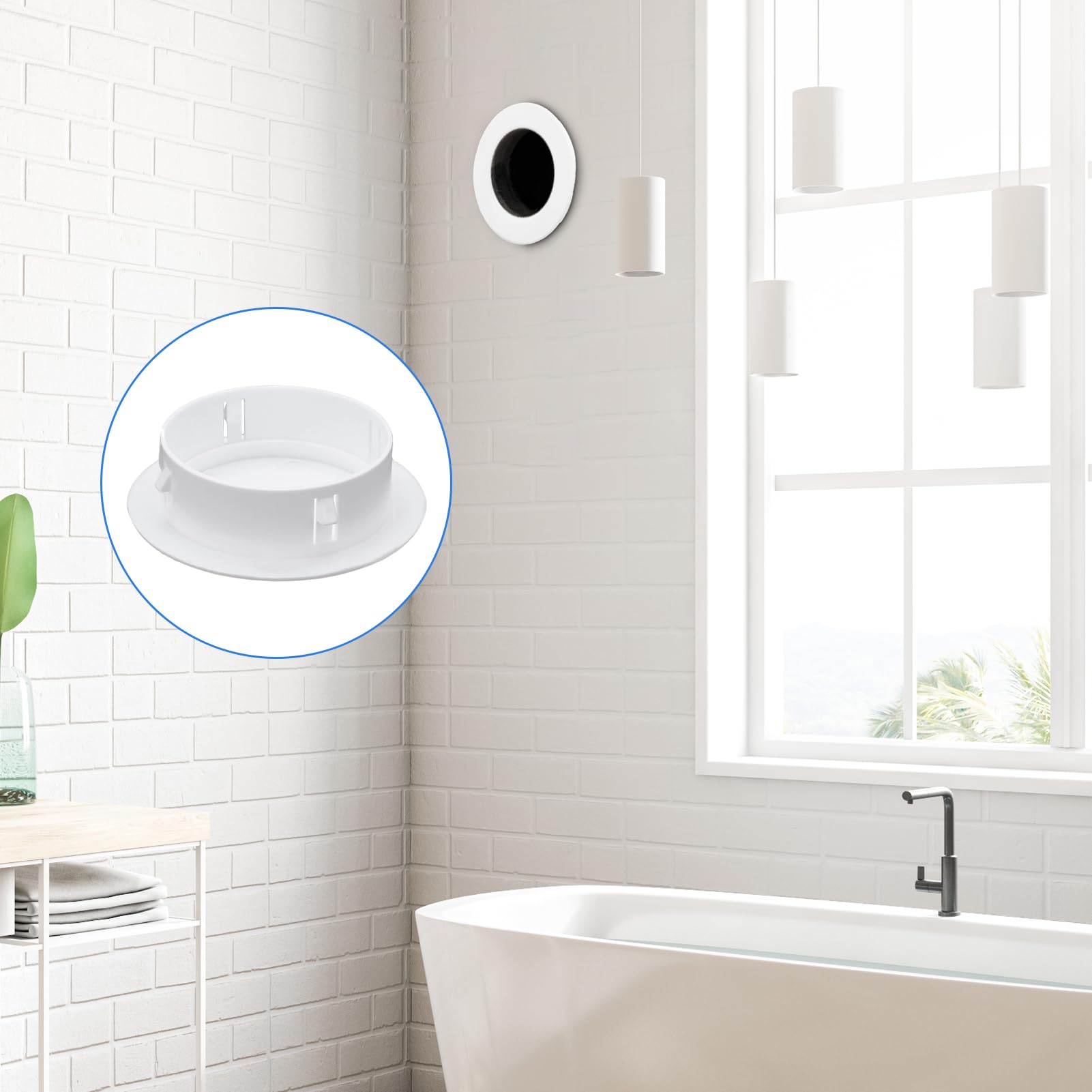 Tapa de agujero decorativo de pared, tapa redonda para agujero de aire acondicionado de 40-100mm (100mm)