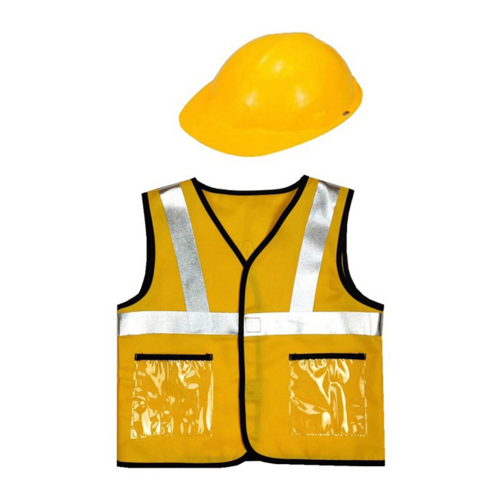 Pffiocix 2/3Pc Construction Worker Costumes For Boys Toddler Dress Up Clothes Kid Builder Career Outfit Pretend Role Play Toy Set Construction Vest And Hat Kids Costume Worker Costume Vest And Hat