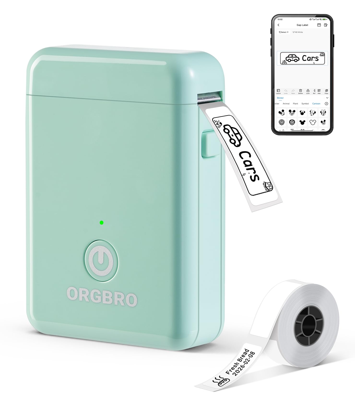 ORGBRO X1 Etiquetadoras, Impresora Térmica de Etiquetas Portátil Bluetooth