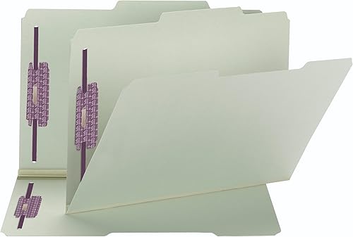 Smead Carpeta de archivos de cierre de cartón prensado con cierres SafeSHIELD, 2 sujetadores, pestaña de corte 25 a la derecha de la posición