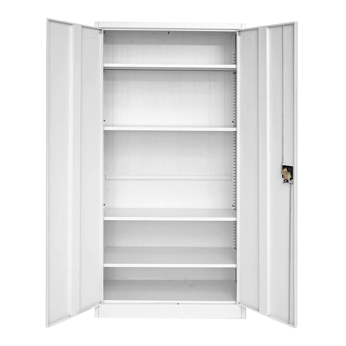 Mendler Aktenschrank HWC-H17 2 Türen abschließbar - 185x90x40cm grau | Stahlschrank, Büroschrank, Schrank, Metall