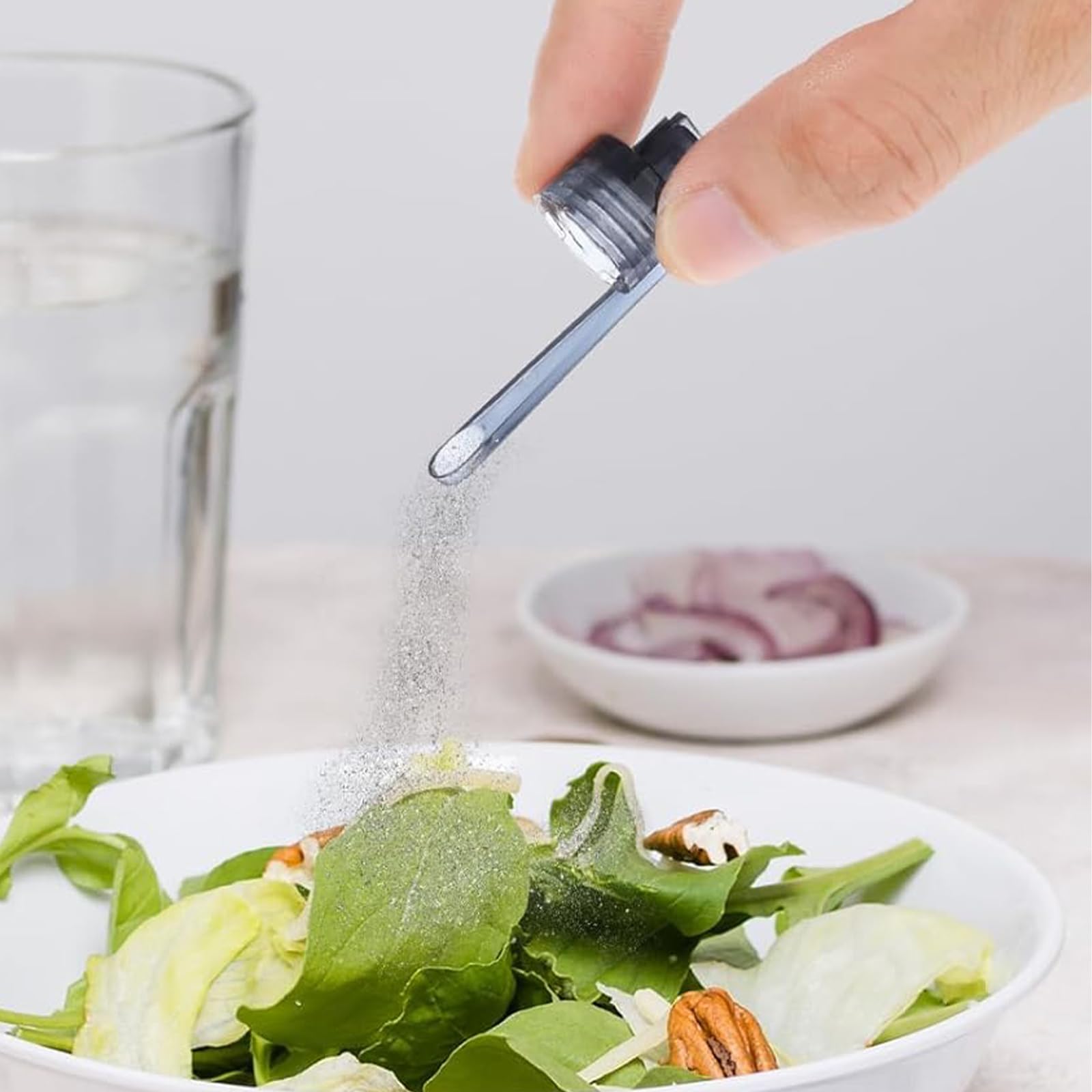 Pot a Epices, 4 Pièces Pot Epices Verre, Verre Récipient à Épices, Brun et Blanc Outils pour Épices en Poudre, avec Petit Entonnoir, pour le Camping et les Voyages