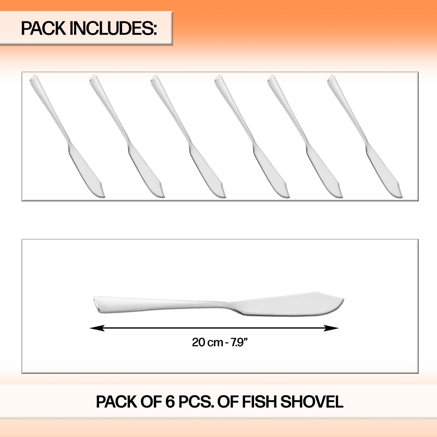 Cuchillo de pescado acero inoxidable 6 piezas acabado brillante diseño ergonomico cortes precisos faciles de limpiar aptos para lavavajillas