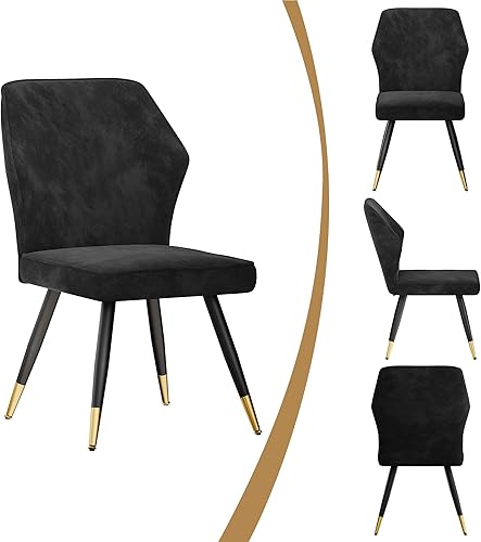 Miniatura 8 de Apeaka Juego de 2 sillas de comedor tapizadas modernas, sillas auxiliares de cocina sin brazos, silla de escritorio para el hogar con patas de