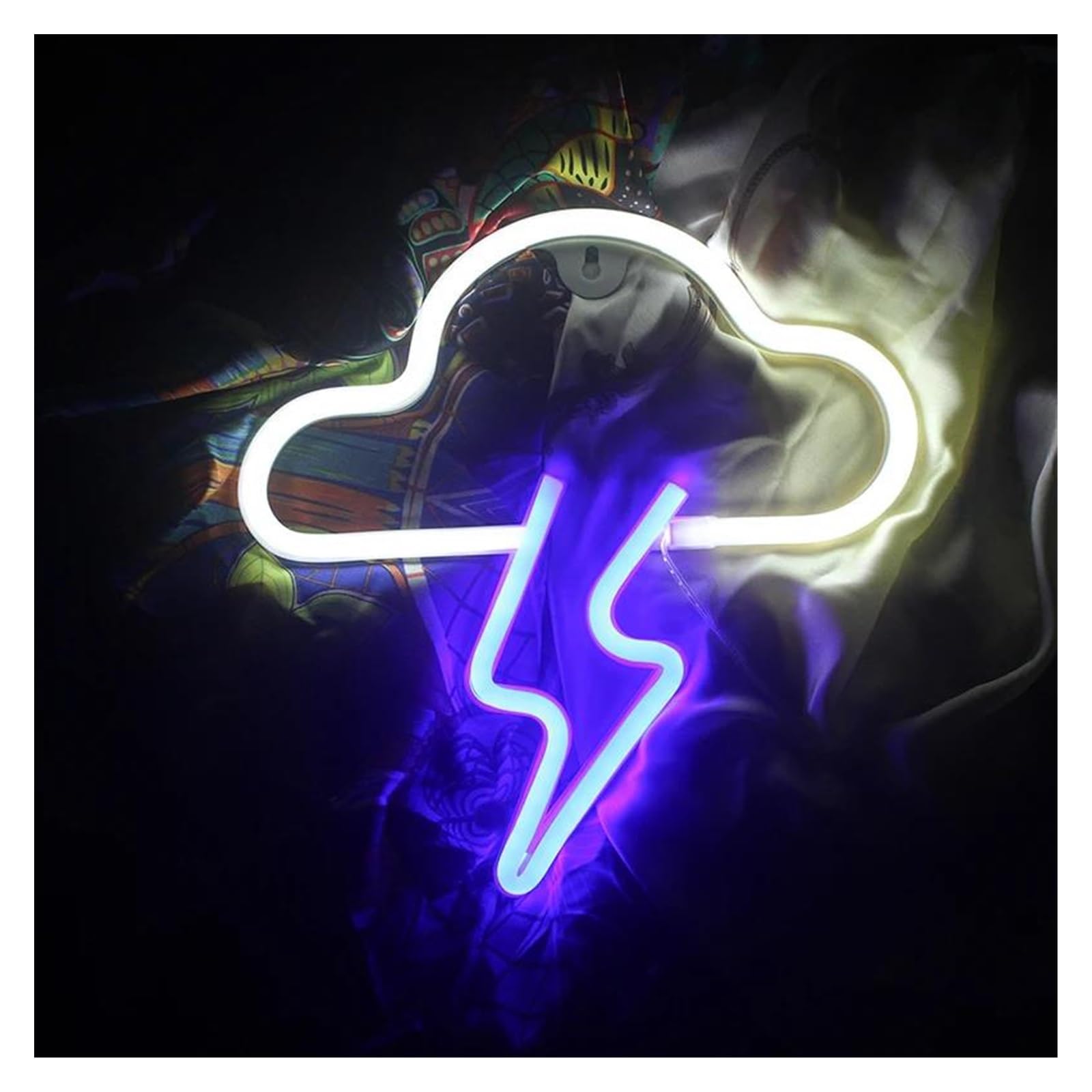 Luces Art Decoration Christmas LED NEON LOD Lightning Diseño De Nubes De Neón Lámpara De Pared De Pared Luz Para La Noche Para La Decoración De La Habitación Bar De Fiesta Bar Xmas Regalo(UN)