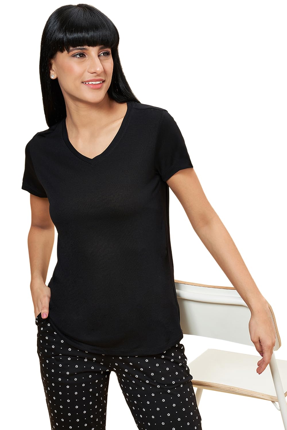Women's Regular Fit Blouse (110146364005_Jet Black L)