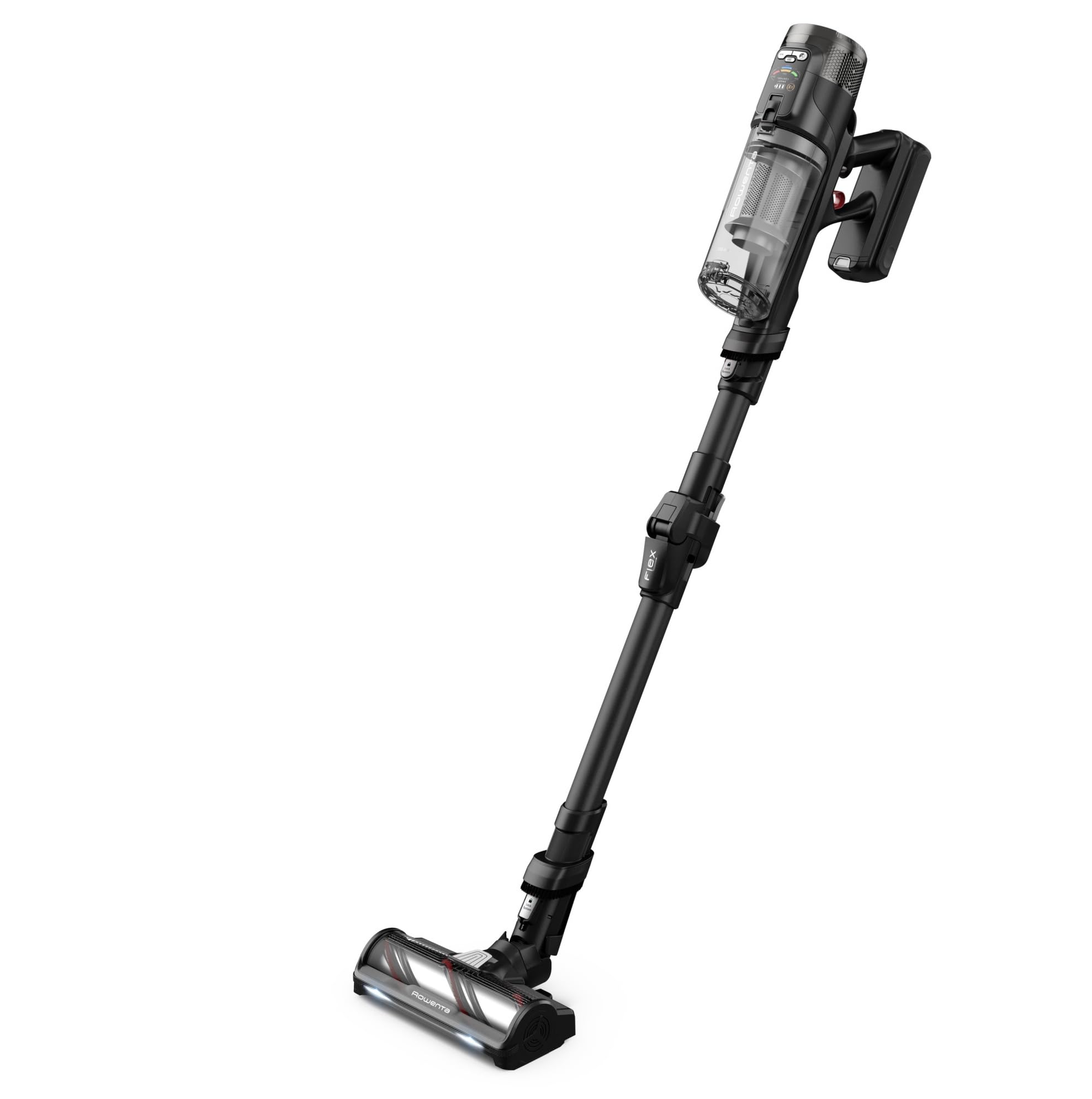 Rowenta X-Force Flex 12.60 Neo Complete, Aspirapolvere Senza Fili Potente con Due Spazzole per Pavimenti e Tappeti, Display, Autonomia Fino a 60 Minuti, 150 AirWatt, RH9L55
