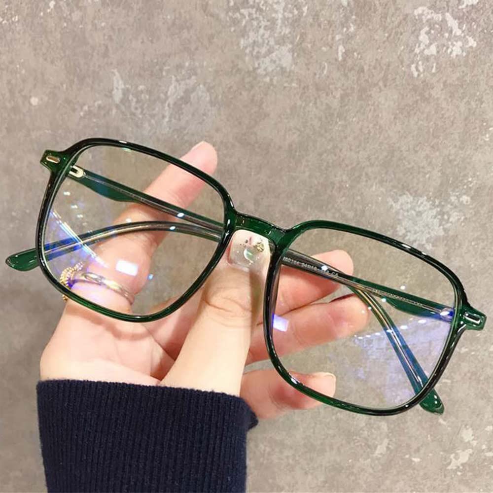 XUAN Eckige Lesebrille Blaulichtfilter Computer Brille Modische Unisex Lesebrillen Blendschutz Computerbrille Übergroße Brillen (Color : Green, Size : +3.0)