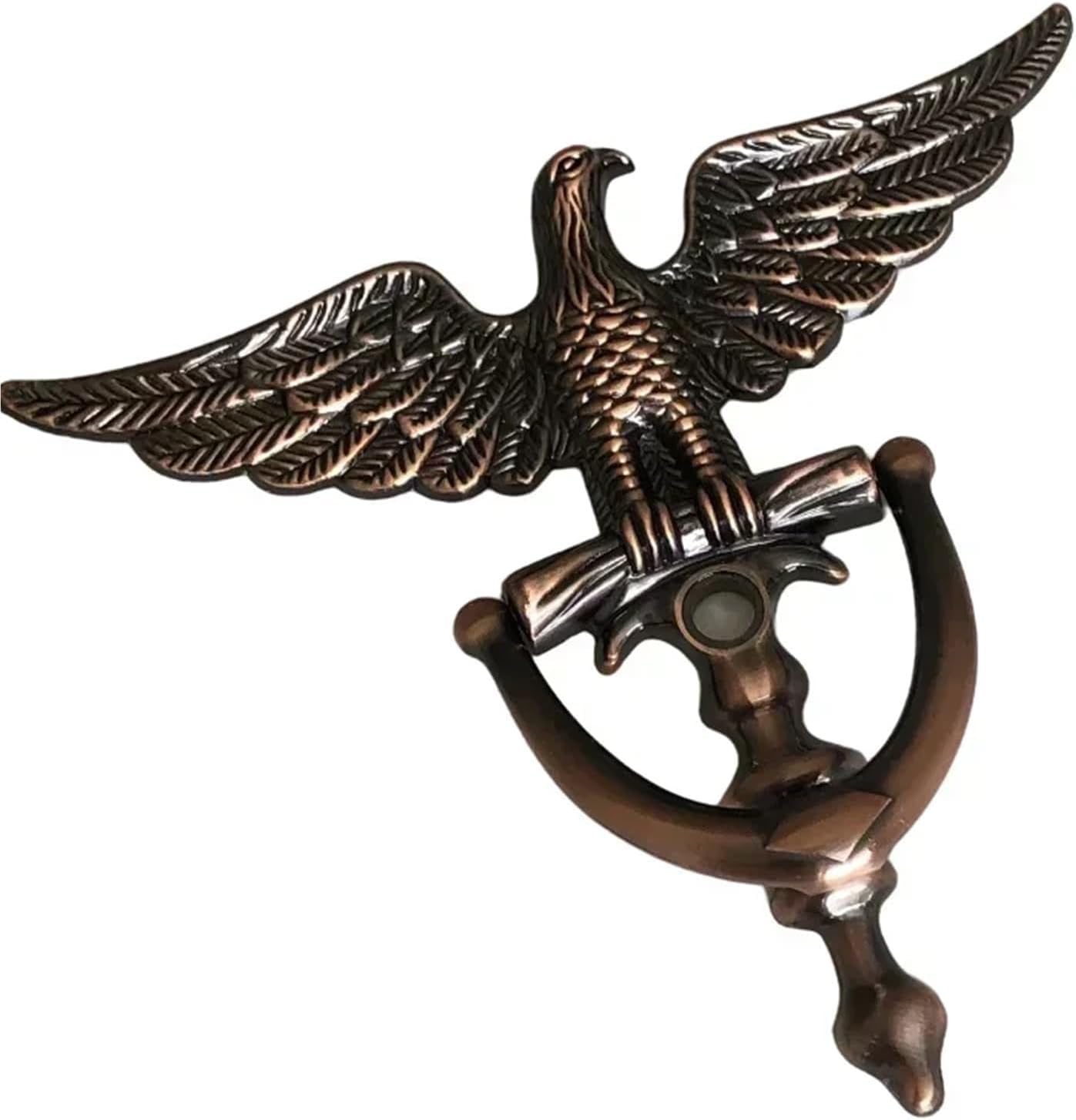 Zhaoqin Red Bronze Door Knocker Elegant Zinc Alloy Antique Door Knocker Knockers Home Decor Ring Furniture Handle Hardware(Red Bronze)