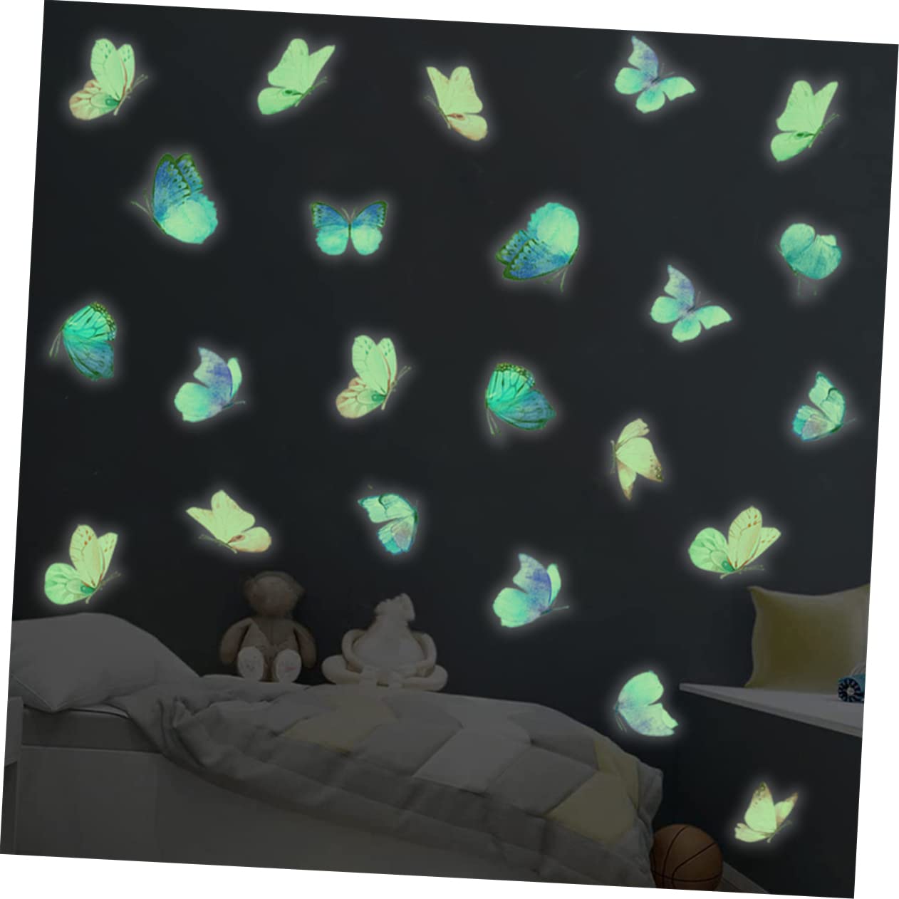 Lurrose 4 Set Di Adesivi Murali A Forma Di Farfalla Luminosa Adesivi Murali Notturni Per Cameretta Dei A Forma Di Farfalle Carta Da Parati Luminosa Per Cameretta Dei
