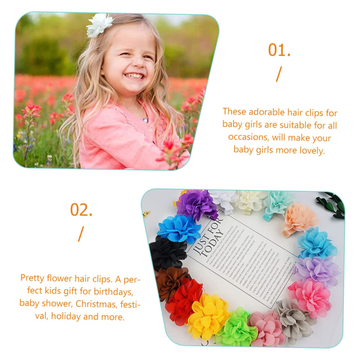 100 Pz fermaglio per fiore di chiffon mollette per con fiore di chiffon accessorio per per ragazze barrette hair pin fermaglio per per bambini HAPINARY