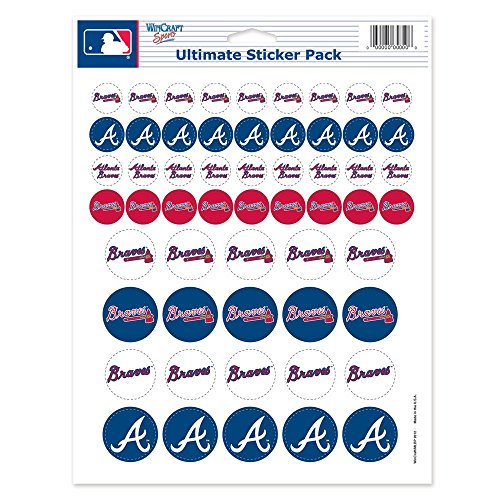 MLB Atlanta Braves Vinyl Sticker Sheet, 8.5" x 11"