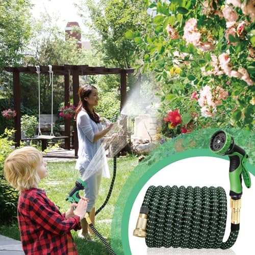 Funnity Manguera Jardin Extensible 22.5 Metros, Mangeras Jardineria Flexible con 10 Funciones Pistola, Boquilla Manguera Terraza Retractil Con 3/4" 1/2" Conector - imagen 6