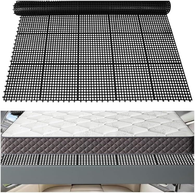 RV Mattress Underlay Pad - 83 x 59 Inch Plastic Under Mattress Ventilation Pad - Interlocking Airflow Mat - Breathable Mesh Mattress Ventilation Mat for RV, Camper, Boat, Van Bed