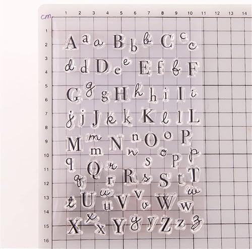 Miniatura 9 de Capital - 26 sellos transparentes del alfabeto, tarjetas de silicona con sentimientos, 26 letras mayúsculas, sellos transparentes para decoración de