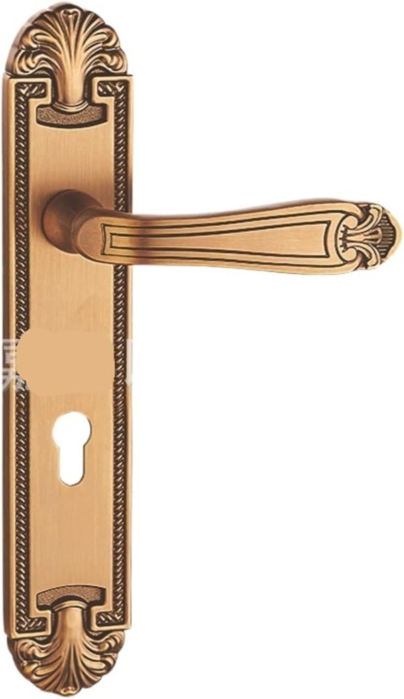 Full zinc Alloy European Bronze Color 300 Long Panel Double Tongue 85 Bearing Silent Indoor Door Outdoor Door Lock(YM89 X51 Yellow Bronze 300MM)